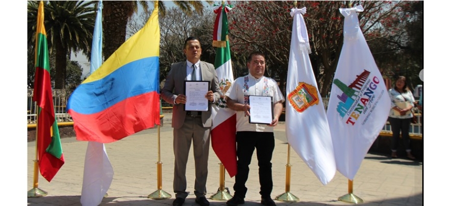 Embajada de Colombia en México acompaña la suscripción del convenio entre Tenango del Aire y Guadalajara de Buga