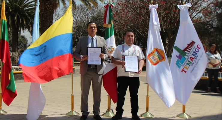Embajada de Colombia en México acompaña la suscripción del convenio entre Tenango del Aire y Guadalajara de Buga