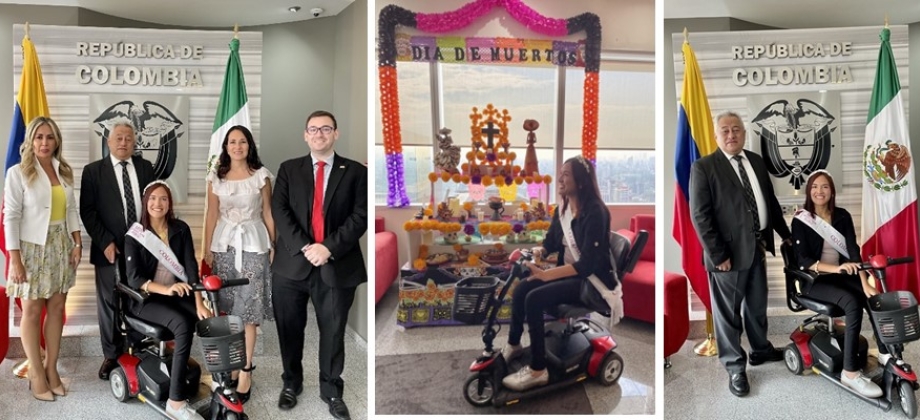 Vicky Monroy, Miss Wheelchair World, en su visita a la Embajada de Colombia en México, expresó que quiere ser un ejemplo para las mujeres en estado de discapacidad