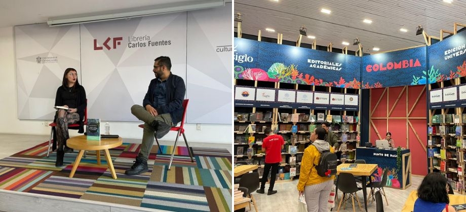 Laura Restrepo y Juan Camilo Rincón en la Feria Internacional del Libro de Guadalajara